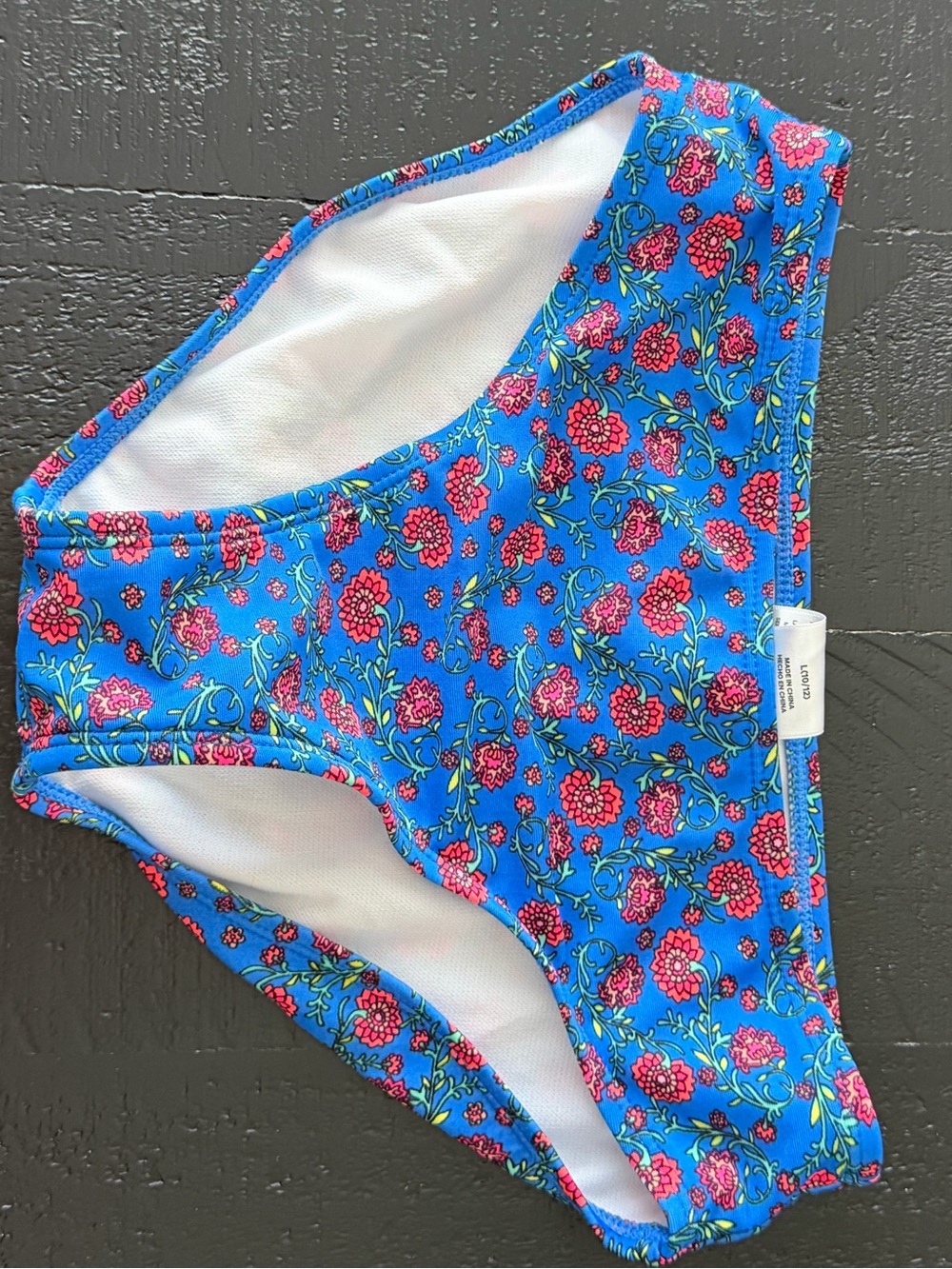 art class Blue Floral Bikini Bottoms with Pink Flowers